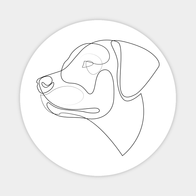 Labrador Retriever - one line drawing Magnet by addillum